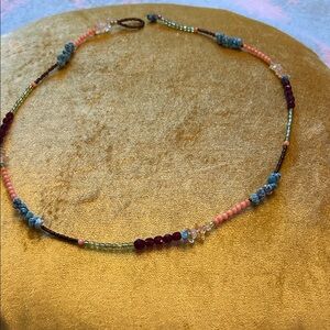 Multicolor Boho Beaded and Crystal Necklace